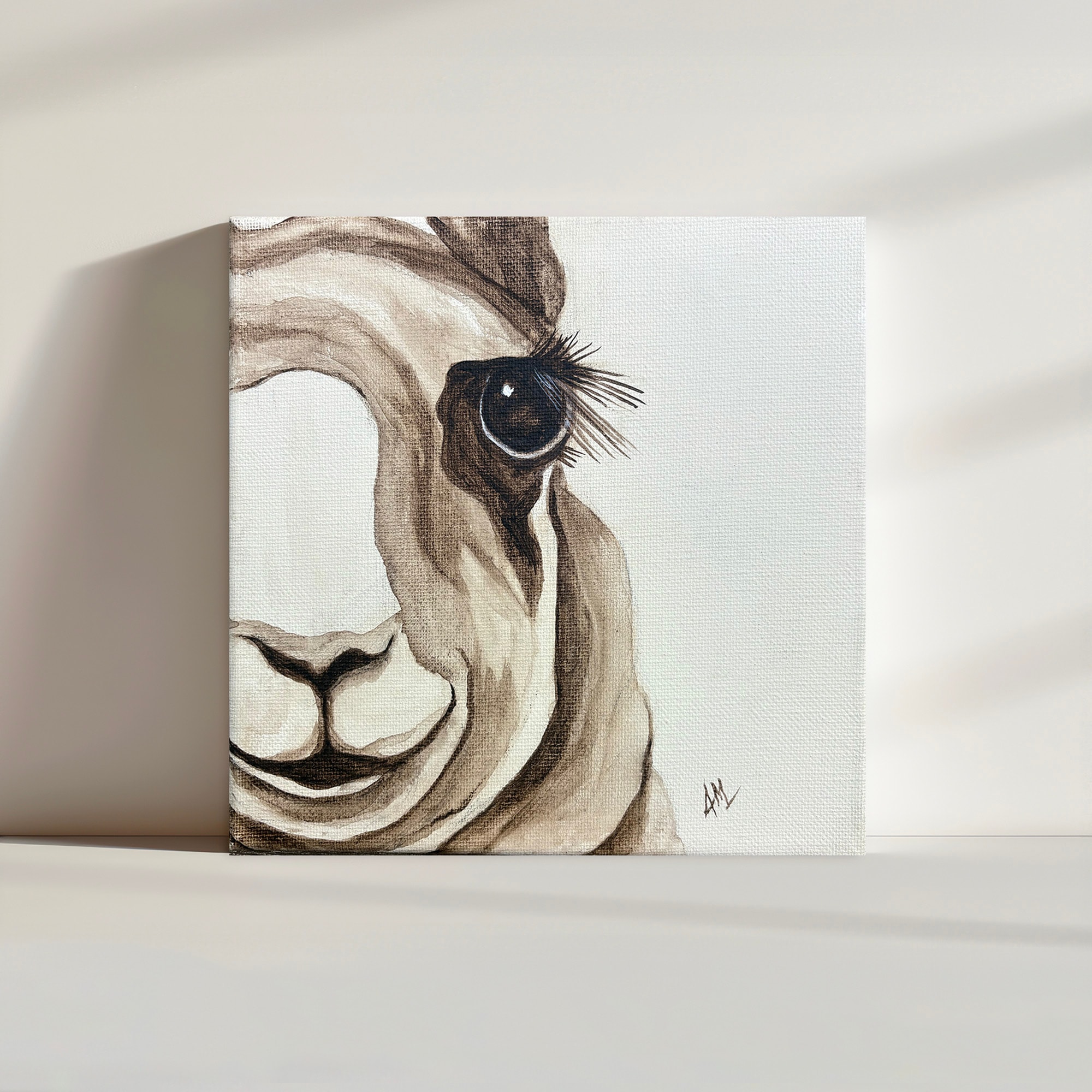 Llama Love — acrylic painting