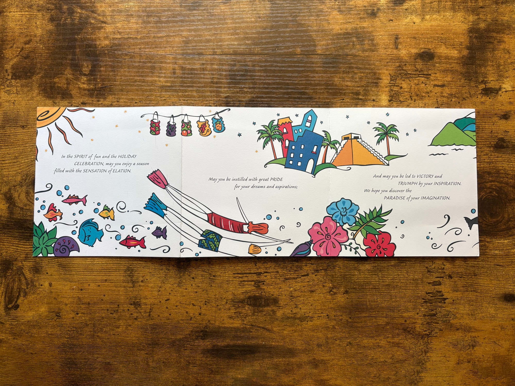 Carnival Cruise Line holiday card first inside spread