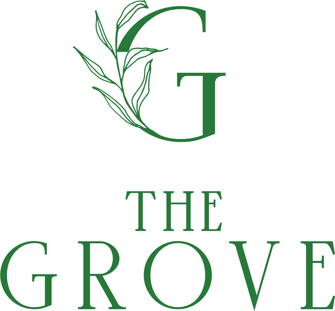The Grove logo — stylized G with botanical leaf elements in deep green