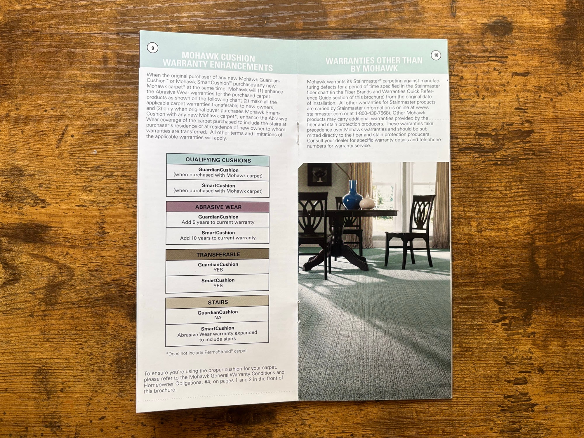 Mohawk Cushion Warranty Enhancements and Warranties Other Than By Mohawk spread