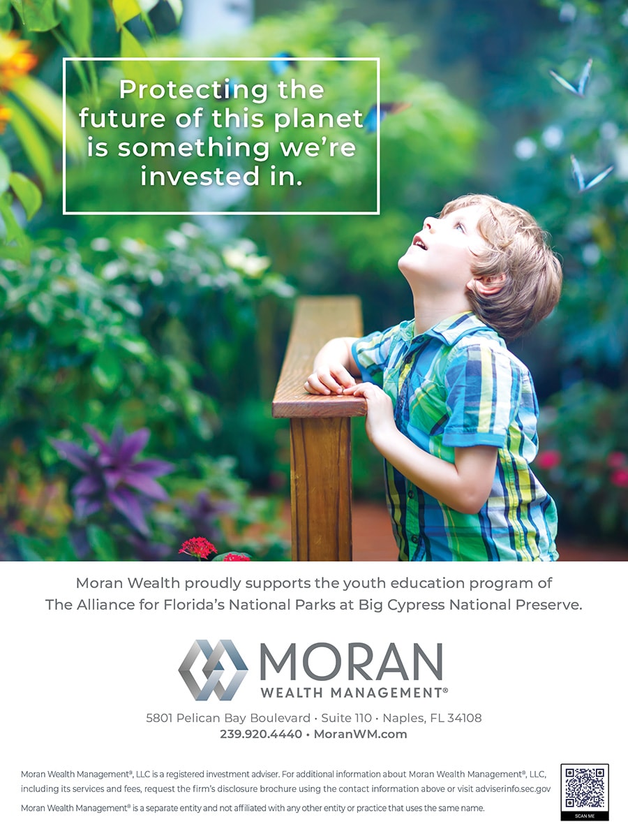 Moran Wealth Management — Protecting the future of this planet is something we're invested in. Big Cypress ad.